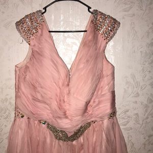 Pink prom dress.